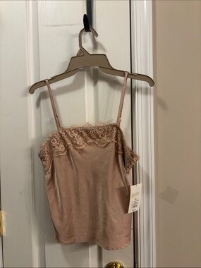 a new day Blush Pink Satin Lace-Trim Cami